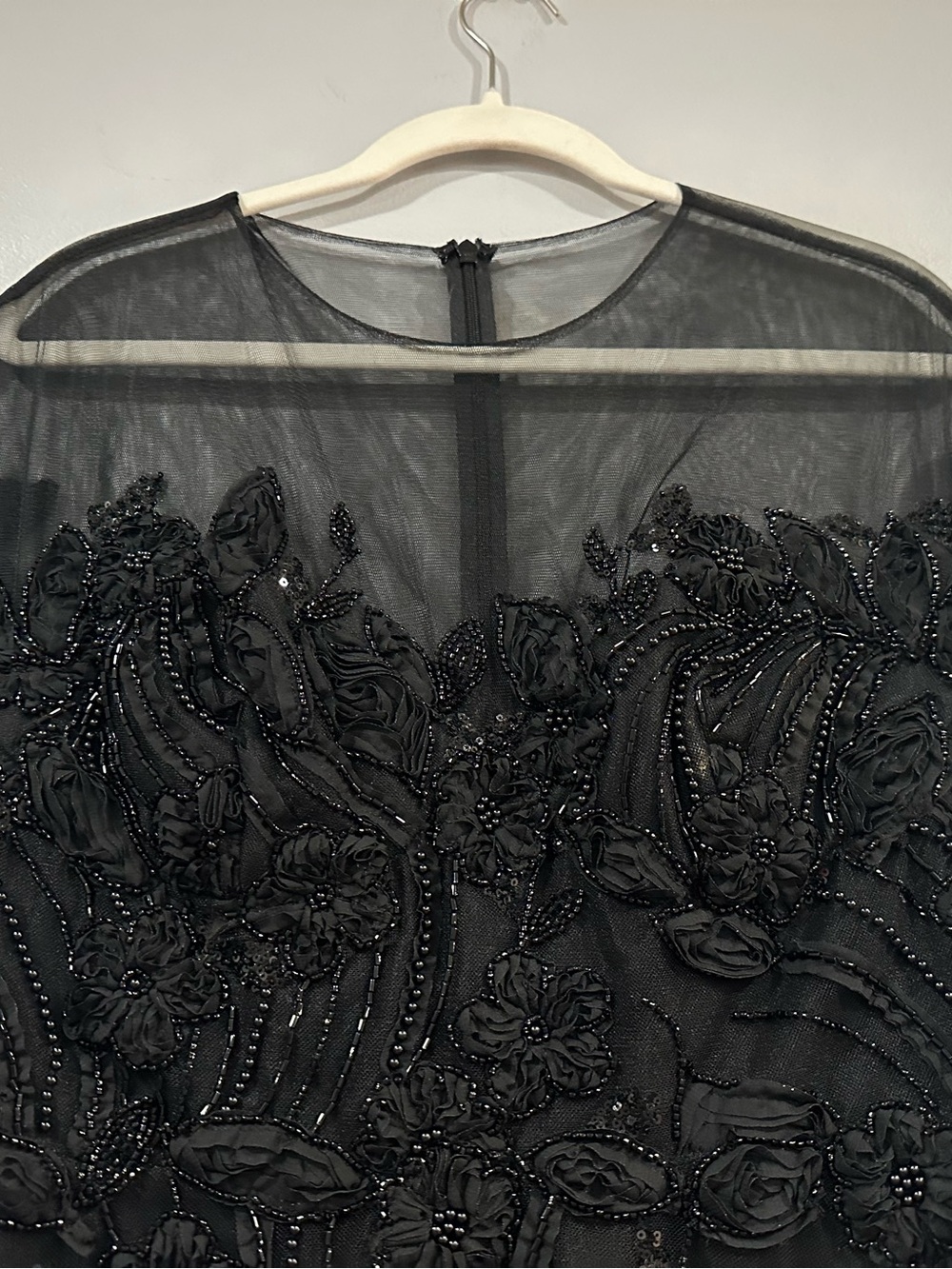 Mac Duggal 69003 Black Embellished Lace Illusion Cocktail Dress sz 10 - Picture 4 of 10